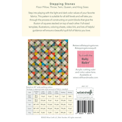Stepping Stones Modern Quilt Pattern by Wise Craft Handmade