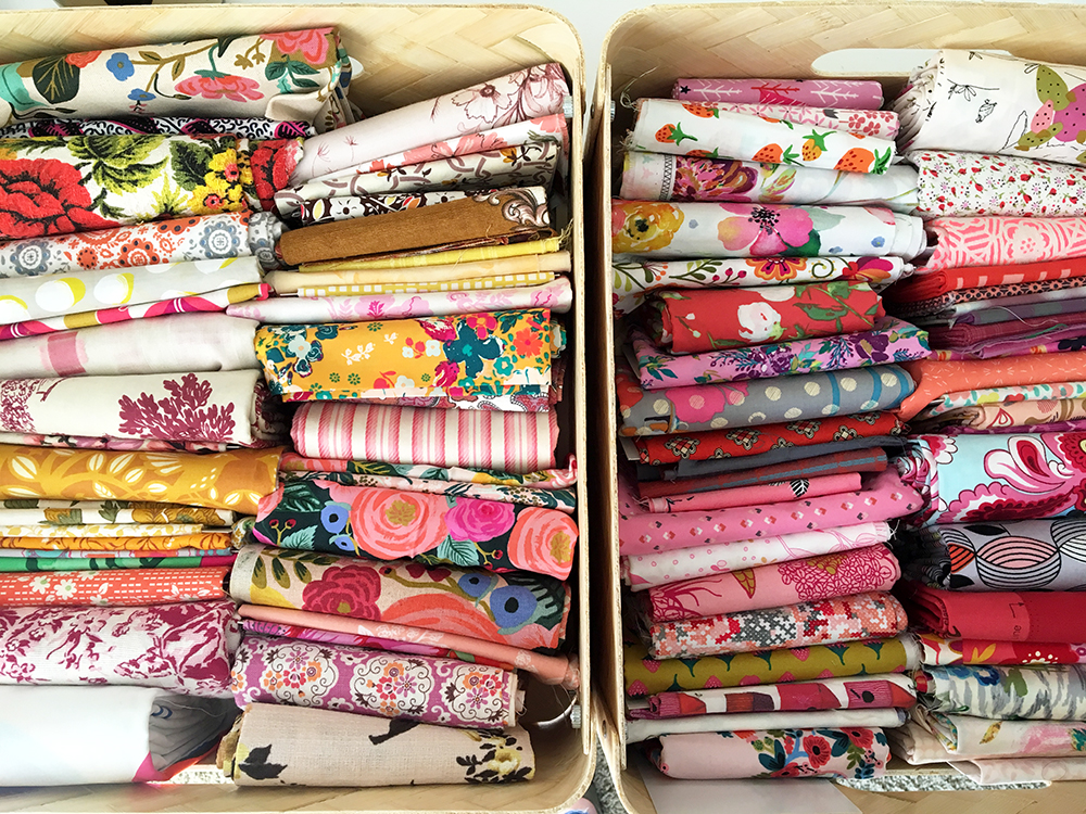 organized fabric stash