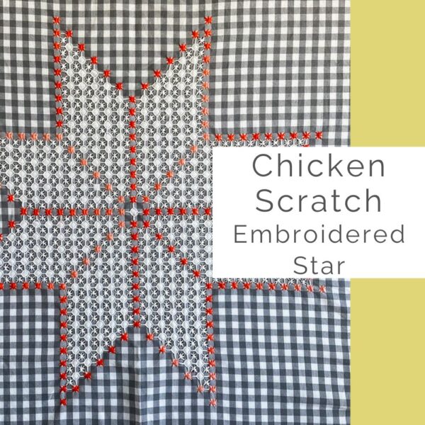 Chicken Scratch Embroidered Star Panel Online Class