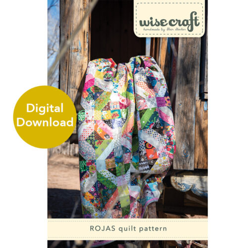 Rojas modern scrappy quilt pattern by Blair Stocker of Wise Craft Handmade