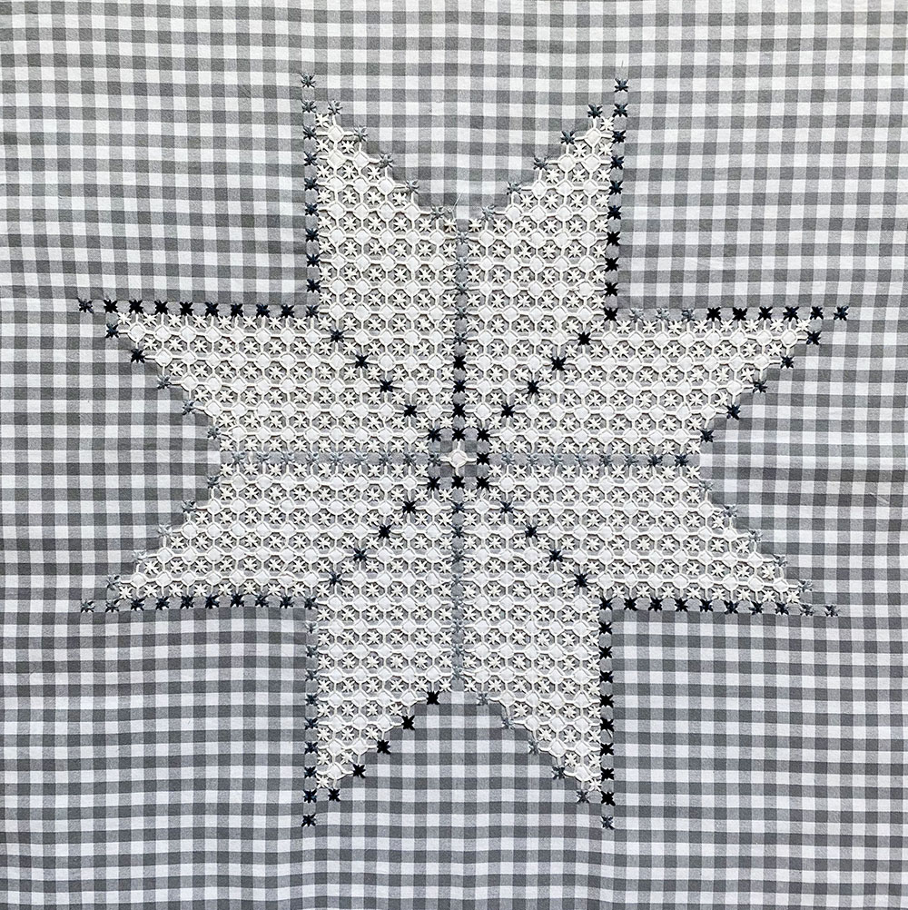 Quiltcon Gingham Embroidered Star