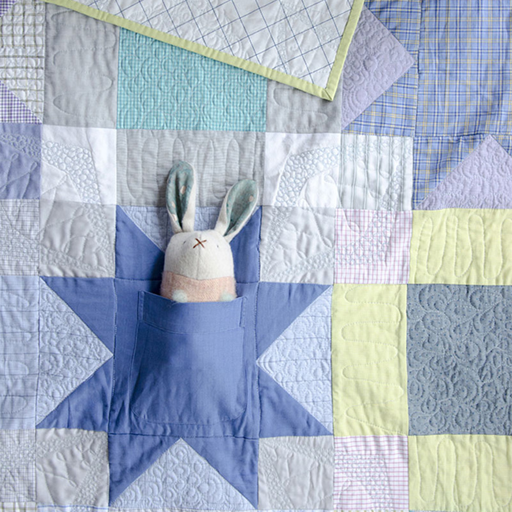 Star quilt pocket detail by Blair Cathey Stocker