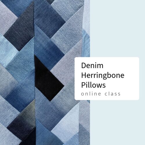 Upcycled Denim Herringbone Pillows