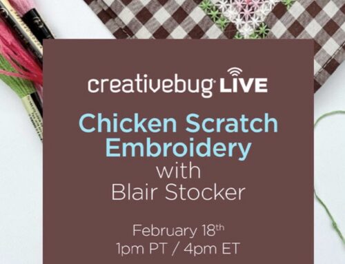Make a Chicken Scratch embroidered gingham bandana with me and Creativebug