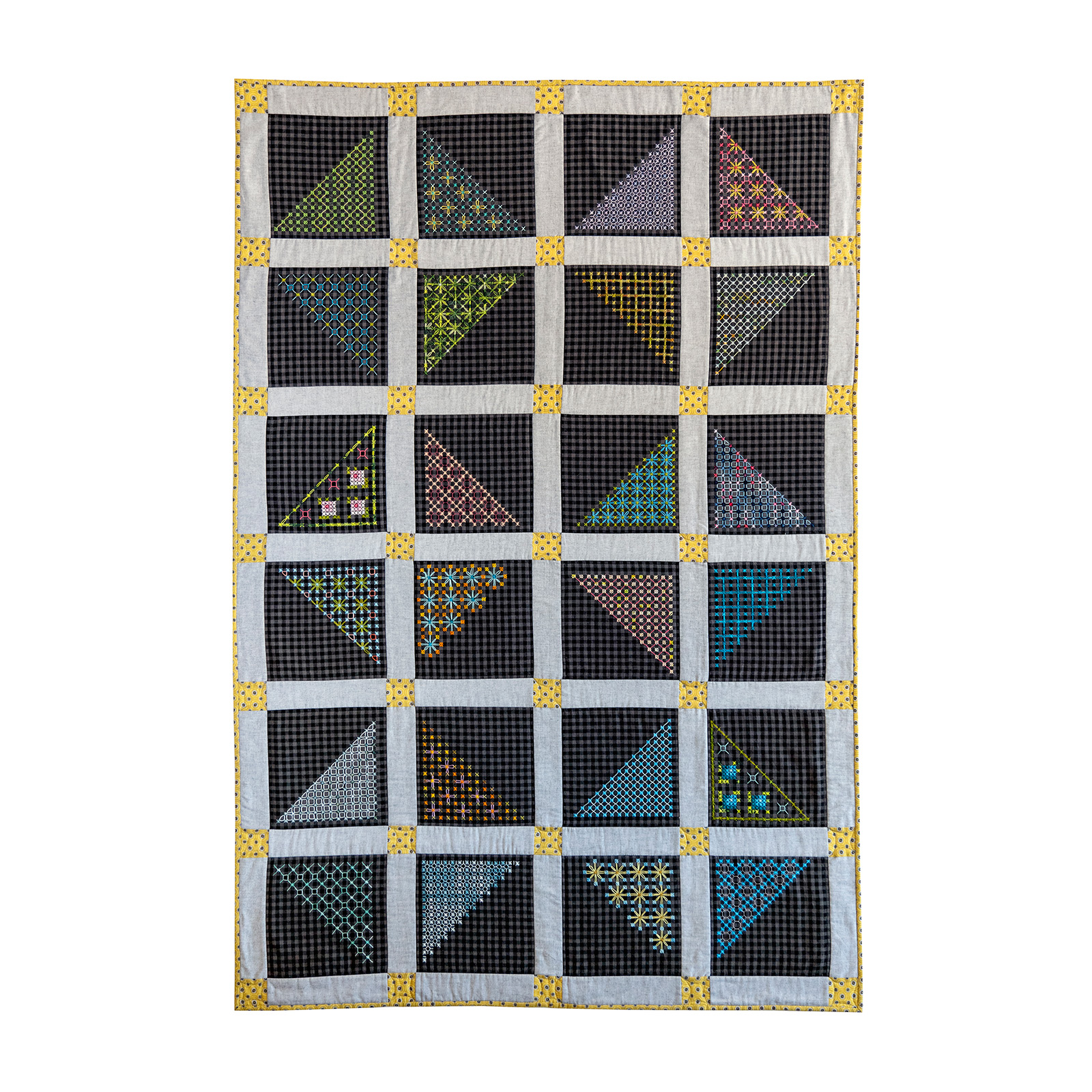 Gridline Block of the Month Chicken Scratch embroidery by Wise Craft Handmade
